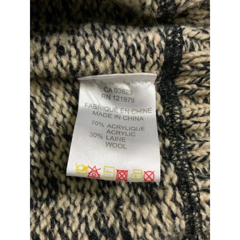 Projek Raw Knit Hoodie sweatshirt Mens Medium Black white Wool Elbow Patches EUC - Picture 5 of 9
